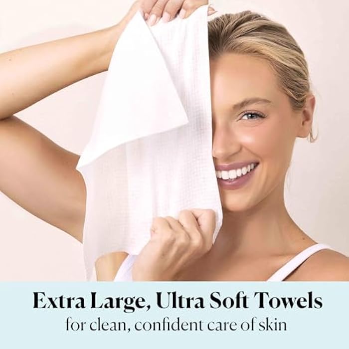 Sky Organics - Gentle Clean Face Towels (1-Pack) - 50 XL Single-Use Face Wipes - Ultra Soft & Dual Textured - Disposable Towel - Makeup Remover Wipes - Cruelty Free - Skin Care Tools - Self Care - Image 2