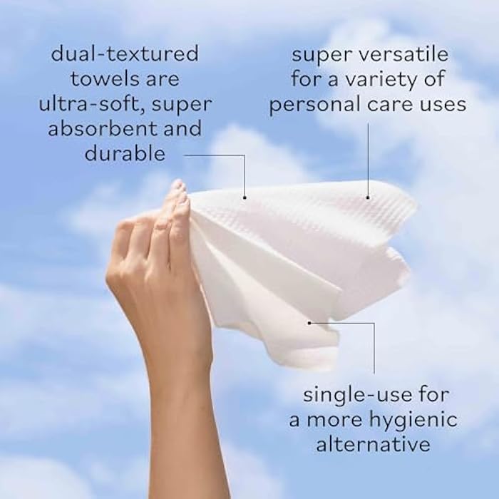 Sky Organics - Gentle Clean Face Towels (1-Pack) - 50 XL Single-Use Face Wipes - Ultra Soft & Dual Textured - Disposable Towel - Makeup Remover Wipes - Cruelty Free - Skin Care Tools - Self Care - Image 4