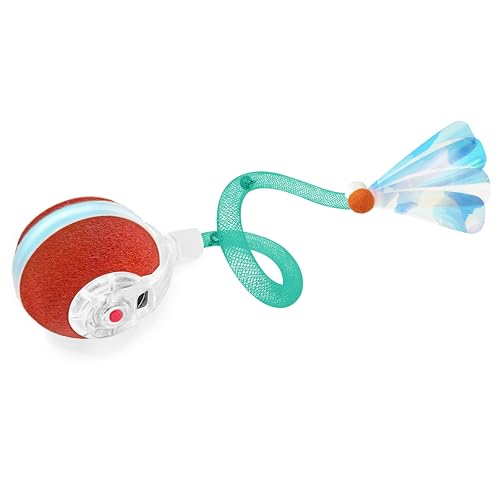 Jkanti Interactive Cat Toys for Indoor CatsThe 3rd Generation Agile Moving Cat Ball with Elastic Mesh TailAutomatic Kitten Toys for Bored Indoor Adult CatsMotion Activated Green - Image 1