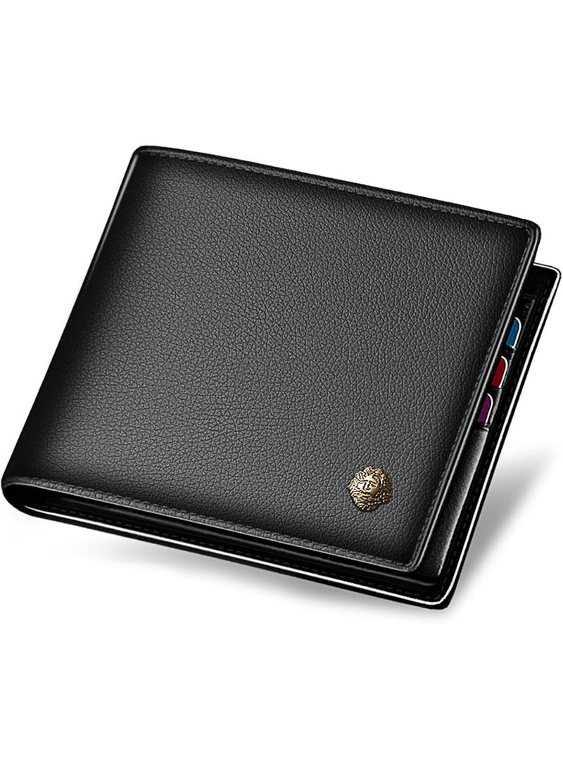 LAORENTOU Men's Wallets,  Blocking Mens Bifold Wallets with Zipper Coin Pocket Casual Men Purse Slim Short Wallet Gift for Father day, Black, One_Size, Business & Leisure Wallet - Image 1