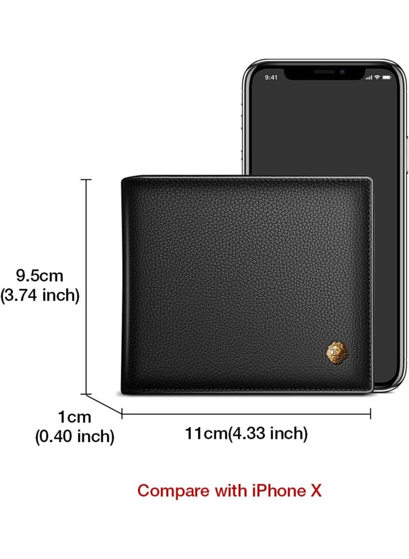 LAORENTOU Men's Wallets,  Blocking Mens Bifold Wallets with Zipper Coin Pocket Casual Men Purse Slim Short Wallet Gift for Father day, Black, One_Size, Business & Leisure Wallet - Image 3