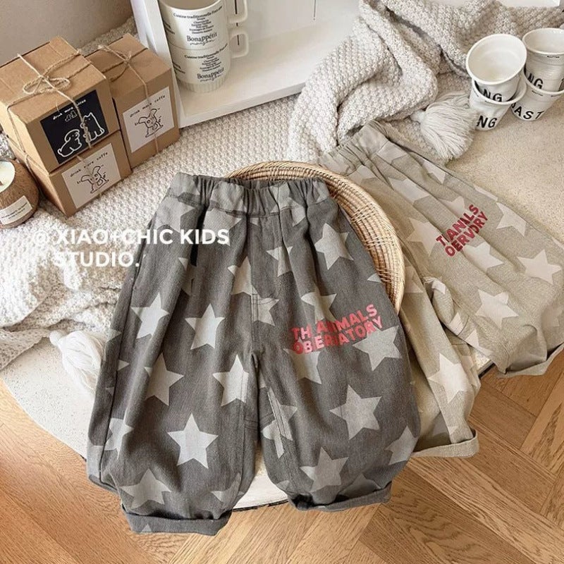Little Star ~ Spring Children'S Loose Casual Pants Boys And Girls Baggy Pants Deep Crotch Trendy Baby Pants - Image 5