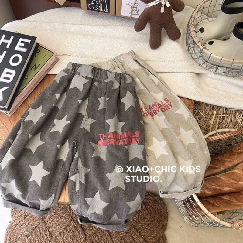 Little Star ~ Spring Children'S Loose Casual Pants Boys And Girls Baggy Pants Deep Crotch Trendy Baby Pants - Image 2