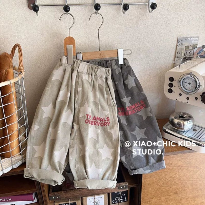 Little Star ~ Spring Children'S Loose Casual Pants Boys And Girls Baggy Pants Deep Crotch Trendy Baby Pants - Image 3