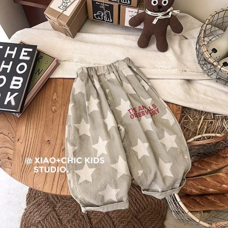 Little Star ~ Spring Children'S Loose Casual Pants Boys And Girls Baggy Pants Deep Crotch Trendy Baby Pants - Image 1