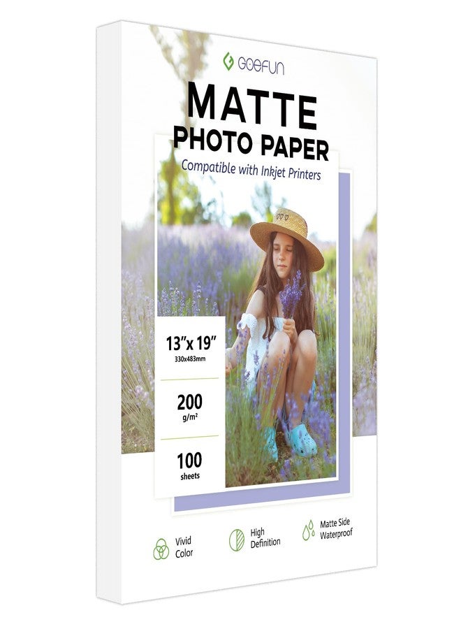 Goefun 13x19 Matte Photo Paper, 200 GSM Inkjet Photo Paper for Printer 100 sheets of Photo Printer Paper for Posters and Art Prints - Image 1