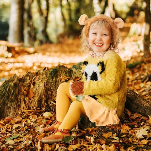 Haysandy 5 Pcs Lion Costume Set Lion Ears Headband Paw Gloves Bow Tie and Tail Halloween Cosplay Party Accessories for Kids Animal Themed Costume Dress up - Image 5