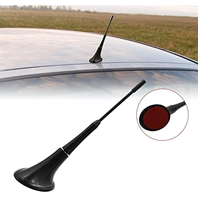 rayihni Black Plastic Self-Adhesive Base Decorative Dummy Antenna Aerial for Automotive - Image 3