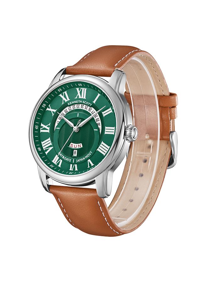 كينيث سكوت ساعة يد رجالية من كينيث سكوت بعرض تناظري وسوار جلدي بني - Image 4