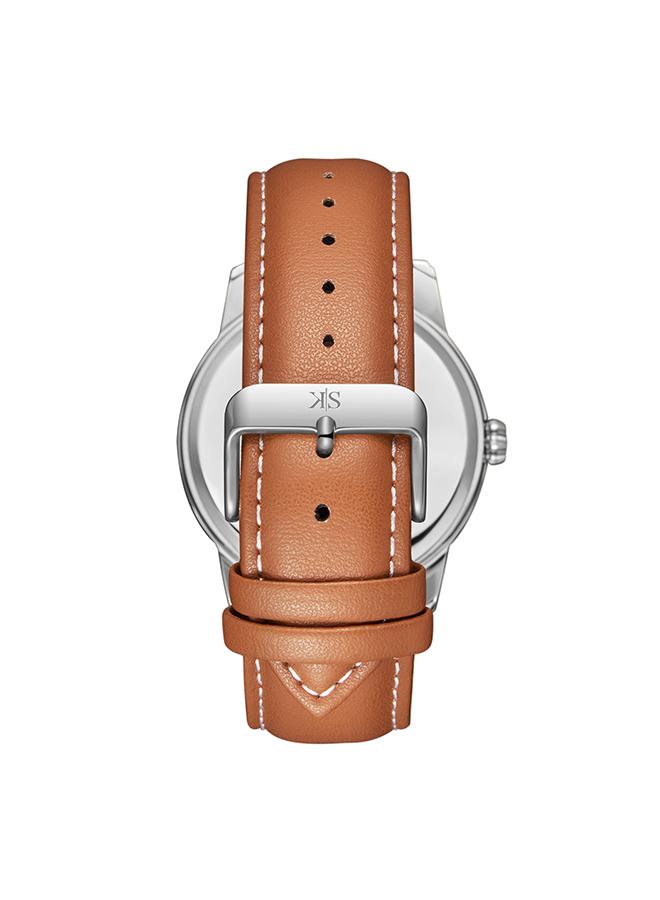 كينيث سكوت ساعة يد رجالية من كينيث سكوت بعرض تناظري وسوار جلدي بني - Image 3