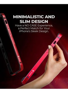 Raegr RAEGR iPhone 15 Case | Anodized Aluminum Bumper | Mag-Safe Compatible | Edge Armor Protective Minimal Case Designed for iPhone 15 (6.1-Inch) 2023 - Red RG10481  - Image 4