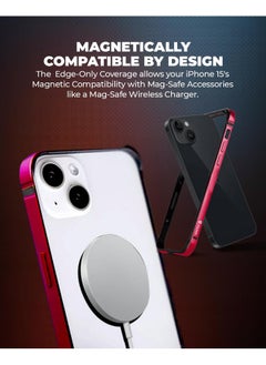 Raegr RAEGR iPhone 15 Case | Anodized Aluminum Bumper | Mag-Safe Compatible | Edge Armor Protective Minimal Case Designed for iPhone 15 (6.1-Inch) 2023 - Red RG10481  - Image 3