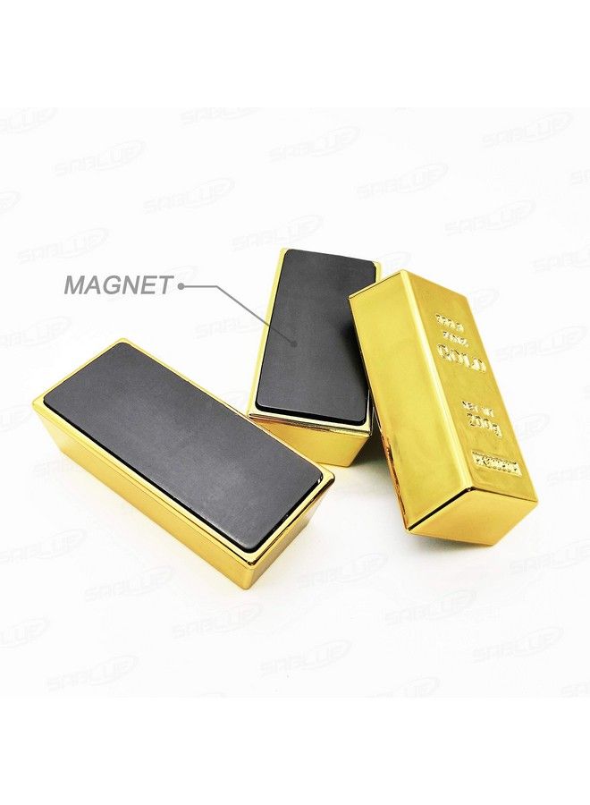 3X Replica Mini Gold Bar Refrigerator Magnets Fake Golden Paper Weight Brick Bullion Movie Prop Novelty Gift Joke (Ss)