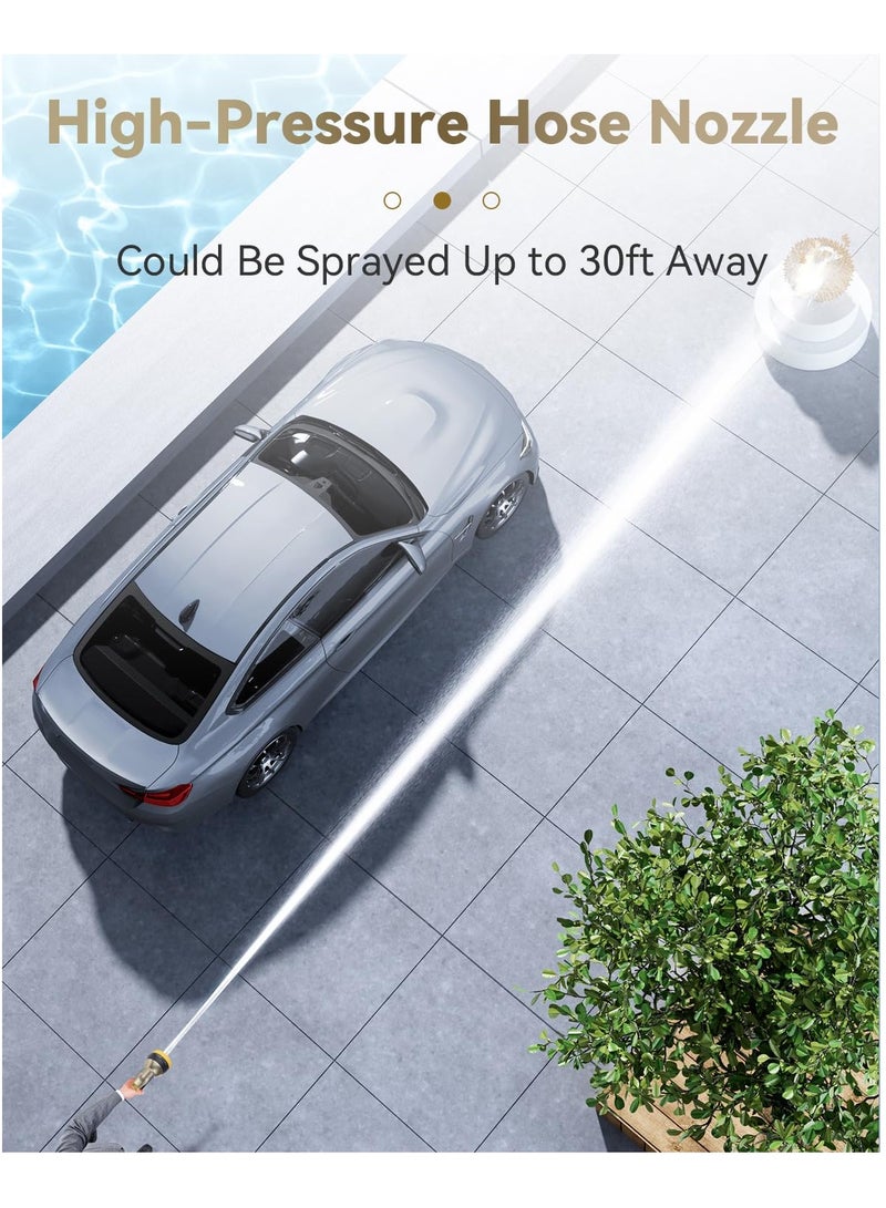 SYOSI Garden Hose Nozzle Metal Hose Sprayer High Pressure Water Hose Nozzle Sprayer with 8 Adjustable Patterns for Watering Car Washing Cleaning Watering Plants Lawns - Image 5