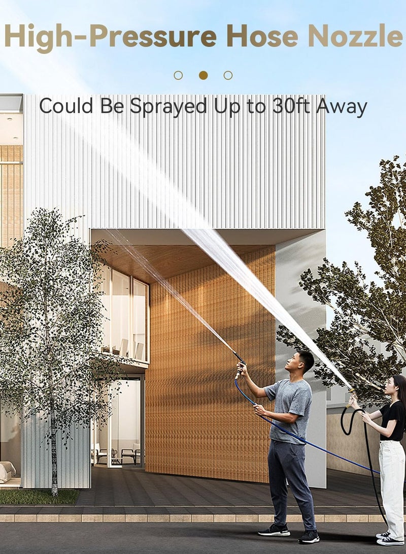 SYOSI Garden Hose Nozzle Metal Hose Sprayer High Pressure Water Hose Nozzle Sprayer with 8 Adjustable Patterns for Watering Car Washing Cleaning Watering Plants Lawns - Image 3