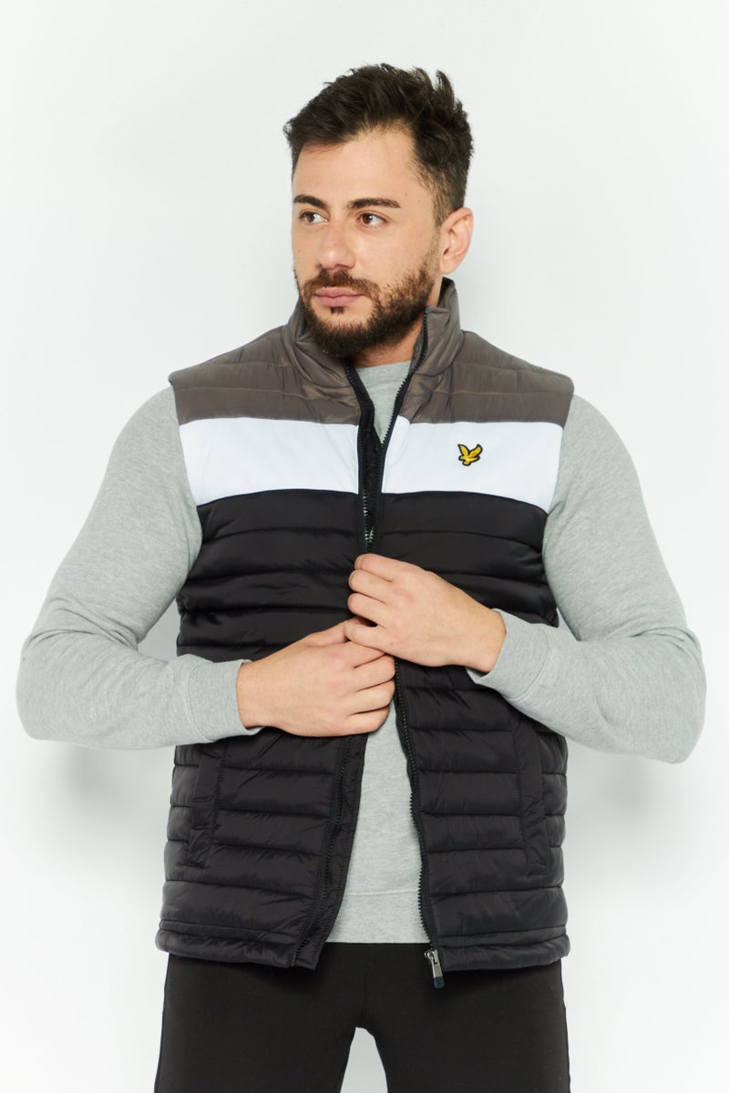 Lyle & Scott Men Colorblocked Puffer Vest, Grey - Image 1