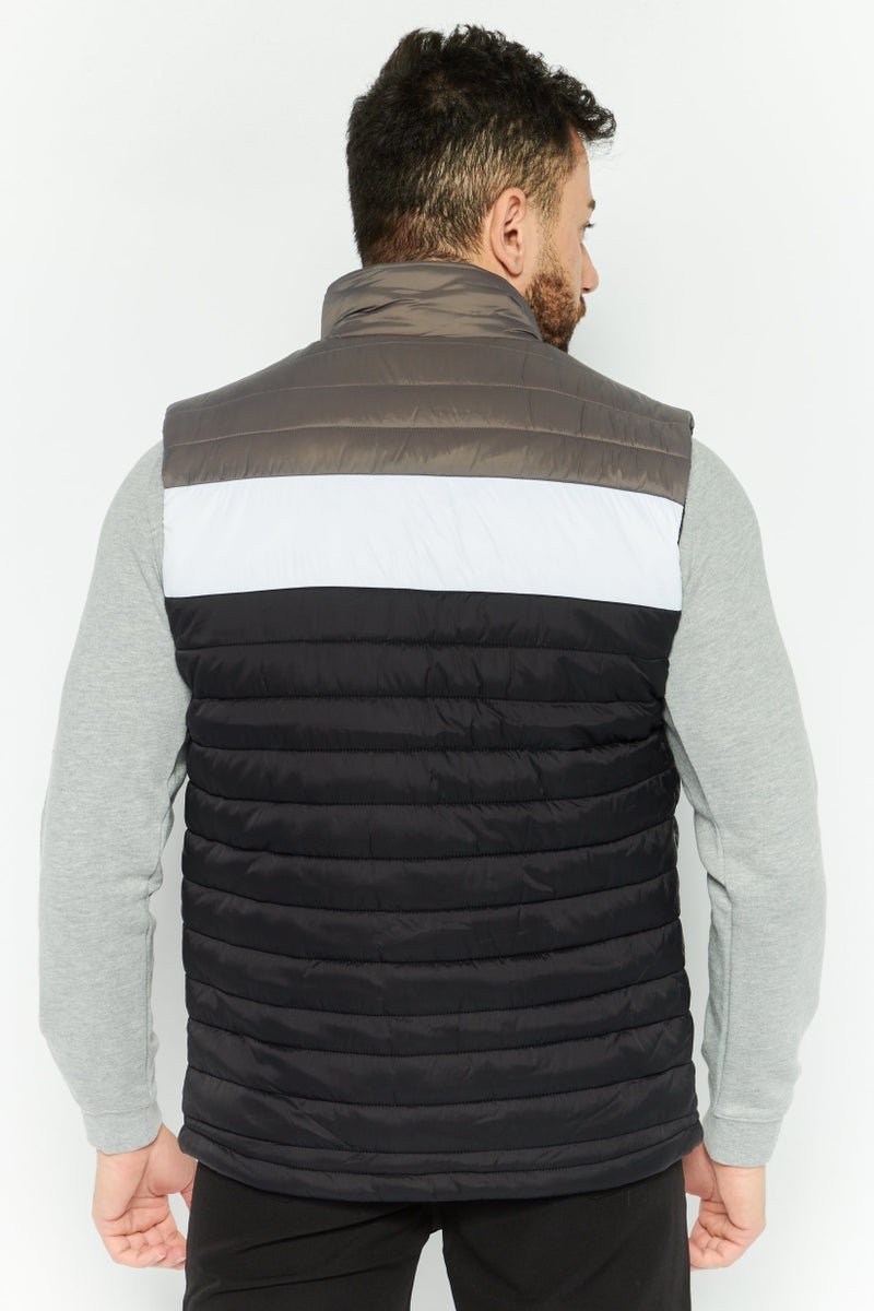 Lyle & Scott Men Colorblocked Puffer Vest, Grey - Image 4