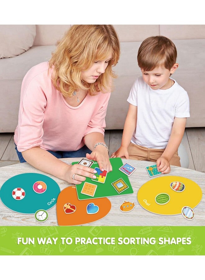 Eamay Shape Sorter Toy For Toddler, Shape Puzzles And Matching Games Set With 8 Sorting Mats And 48 Everyday Objects Pieces - Learning Sorting Toys For Kids - Image 2
