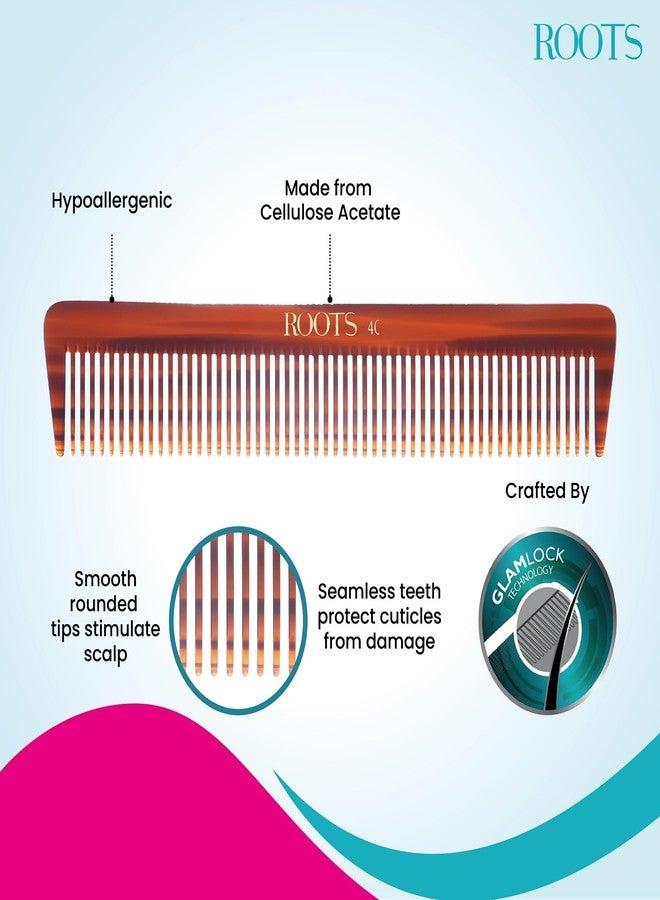 ROOTS Hair Comb 4C Cellulose acetate material - Image 3