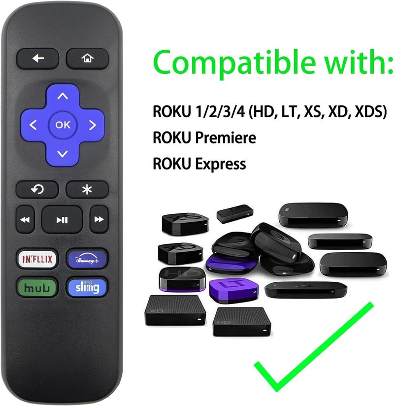 WSHAITE 2 Pack Remote Control Replacement Compatible with Roku Box, Premiere, Express, Player, Streaming Device Shortcut Keys【NOT Compatible with Stick & TV】 - Image 2
