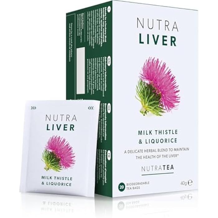 Nutra Tea NUTRALIVER - Detox Tea for Liver Cleansing and Support - With Milk Thistle, Turmeric & Fennel - 20 Tea Bags - Herbal Tea by Nutra Tea - Image 1
