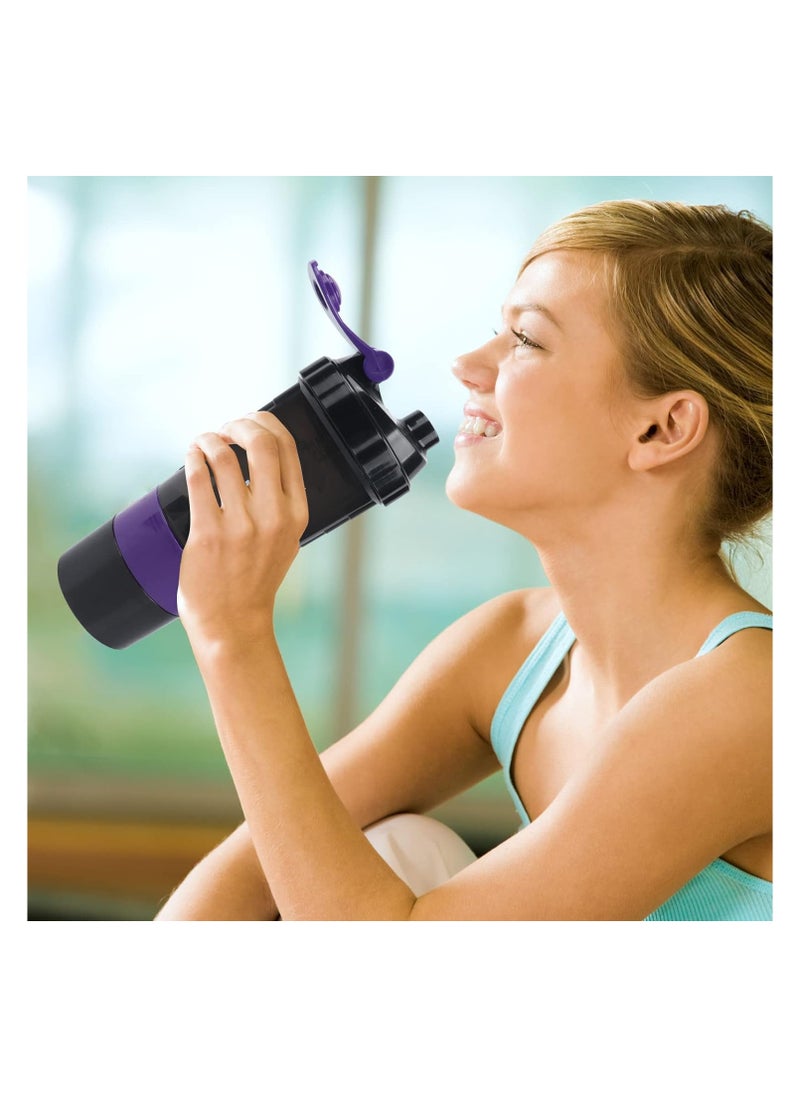 Spall - Protein Shaker Bottle Gym Shaker Cuo For Protein Shakes 16oz Shake Bottle With Shaker With Shaker Ball And Storage Compartment Leak Proof BPA Free - Image 1
