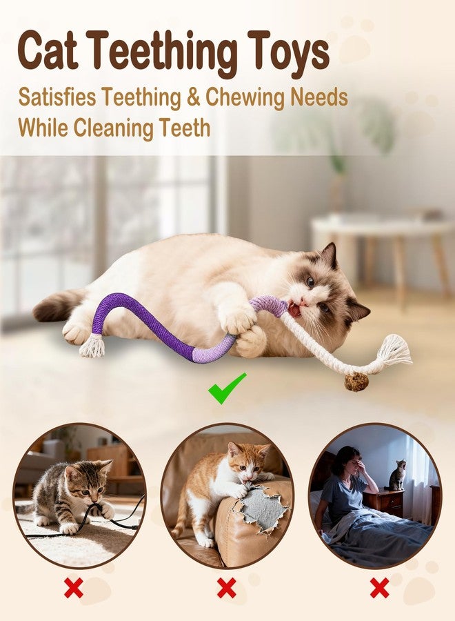 Beanewone Cat Chew Rope Toys 6Pcs with Catnip, Indoor Cat Teething Toys for Kittens, Interactive Catnip Kitty Toys for All Breeds (Cats Chew Rope 6PCs) - Image 3