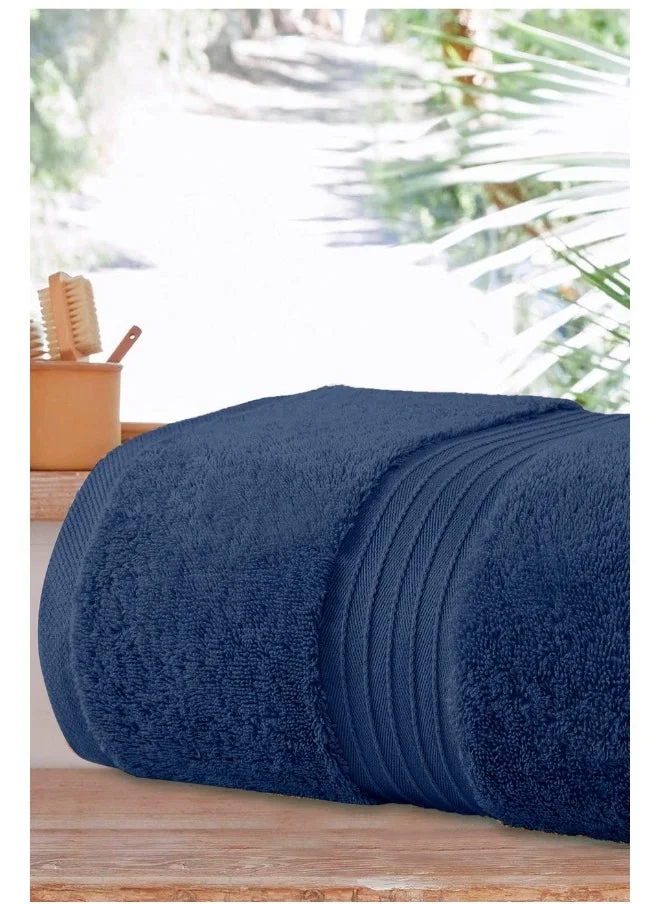 Bliss Casa 1-Piece Bath Sheets, 100% Combed Cotton 550 GSM Superior Quality Towels, Quick Dry Highly Absorbent, Thick, Soft and Hotel Bathroom Towels for Bath and Spa 90x180 cm Navy 80x190cm