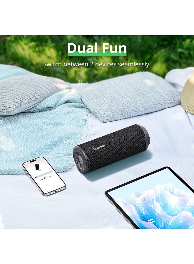 ترونسمارت مكبر صوت ترونسمارت T8 محمول للاستخدام الخارجي بتقنية البلوتوث، صوت أكثر قوة ووضوحًا بقوة 40 واط، صوت بزاوية 360 درجة، صوت 2.1 قناة، IPX7، صوت وأضواء مخصصة، حبل محمول (أزرق) - Image 4