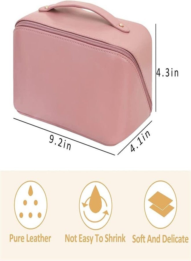 RETSPHIX Travel Makeup Bag, Large Capacity Cosmetic Bags for Women, Waterproof Portable Pouch Open Flat Toiletry Bag Make up Organizer with Divider and Handle (Cross Open, Multicolor) - Image 2