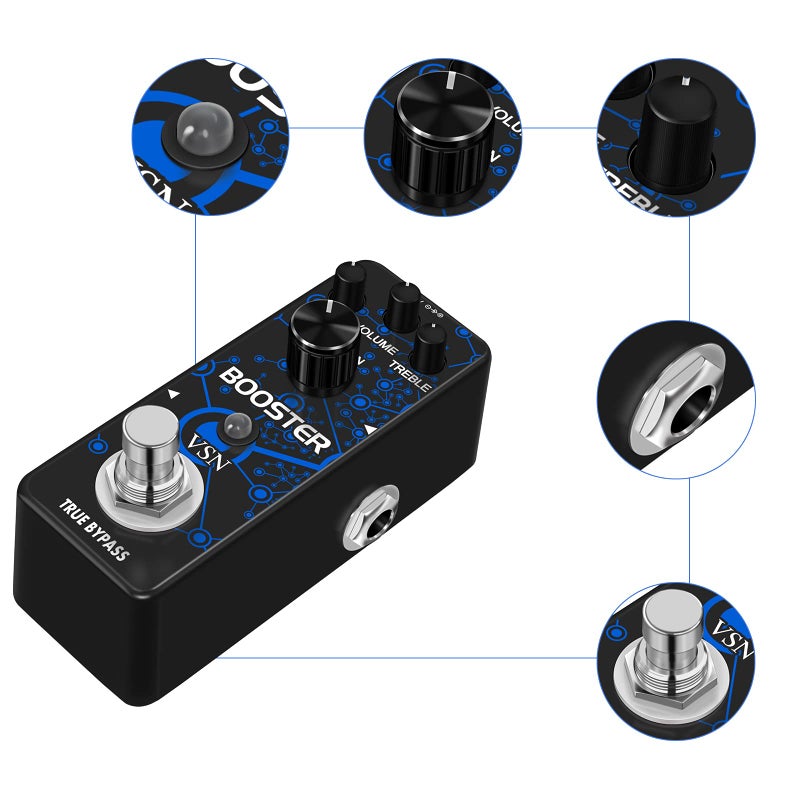 VSN Guitar Booster Effect Pedal Clean Boost Effects Pedals For Electric Guitar Pure Clean Mini Boost Pedals True Bypass - Image 5