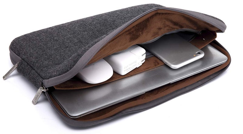 KAYOND Herringbone Woollen Water-Resistant for 13-13.3 Inch Laptop Sleeve Case Bag (13-13.3 Inches, Black) - Image 4