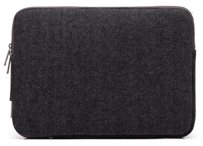 KAYOND Herringbone Woollen Water-Resistant for 13-13.3 Inch Laptop Sleeve Case Bag (13-13.3 Inches, Black) - Image 3