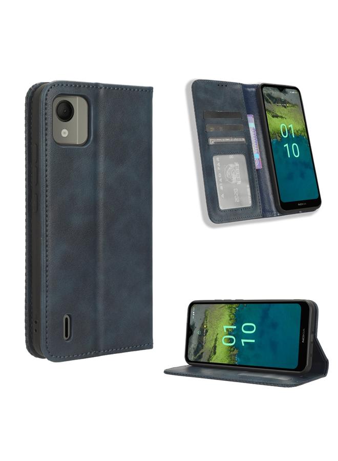 S-TOP Case For Nokia C110 4G Magnetic Buckle Retro Texture Leather Phone Case - Image 1