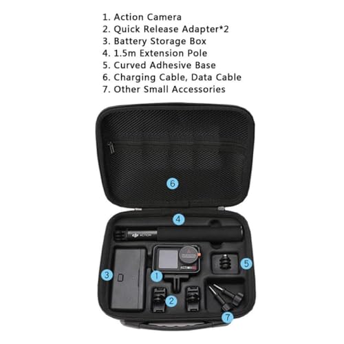 GetZget® Bkano Carrying Case for DJI Osmo Action 6/5 Pro, 4 & 3 Camera & Accessories Hard Bag Fits Adventure Combo Set (Black) - Image 5