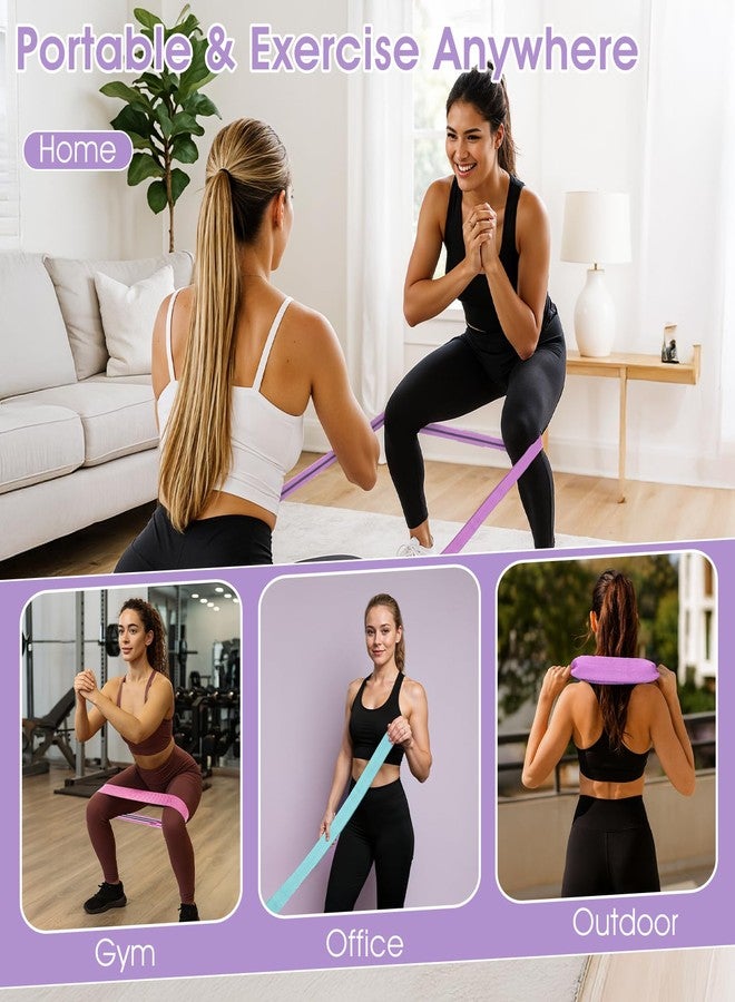 Kifmurase 6PCS Fabric Resistance Bands for Legs, 3 Strength Level Elastic Stretching Assist Band with Portable Bag, Non-Slip Workout Bands for Squats Yoga Therapy, Women Cloth Band for Working Out - Image 5