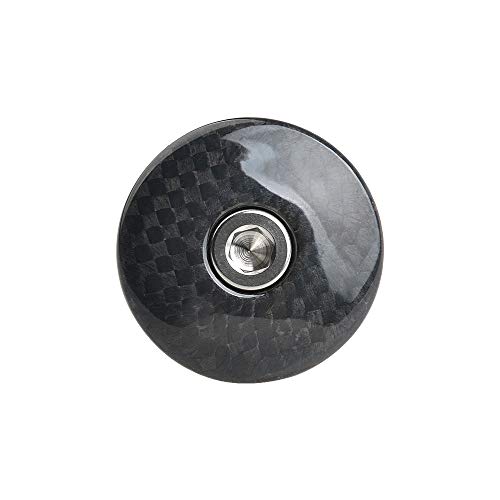 Wanyifa 1 1/8" 3K Carbon Fiber Cycling Headset Stem Top Cap with M6x35mm Titanium Bolt (Glossy with Titanium) - Image 3