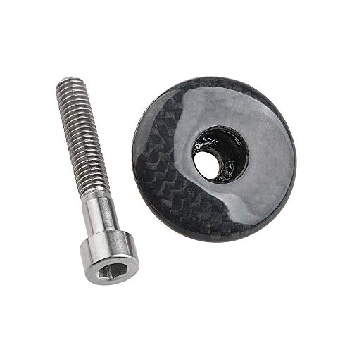 Wanyifa 1 1/8" 3K Carbon Fiber Cycling Headset Stem Top Cap with M6x35mm Titanium Bolt (Glossy with Titanium) - Image 5