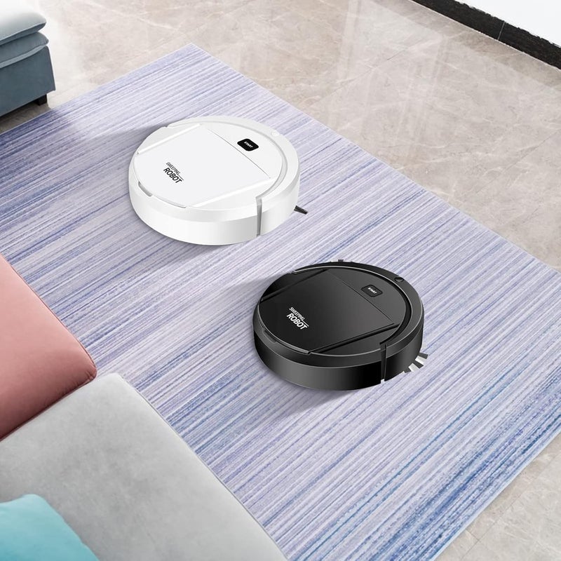 cheekyglo Robot Vacuum Cleaner - Charging Intelligent Sweeping Robot 90 Min Run Time, Automatic Mopping Machine Vacuum Cleaner for Carpet Hardwood Tile Floor (White) - Image 2