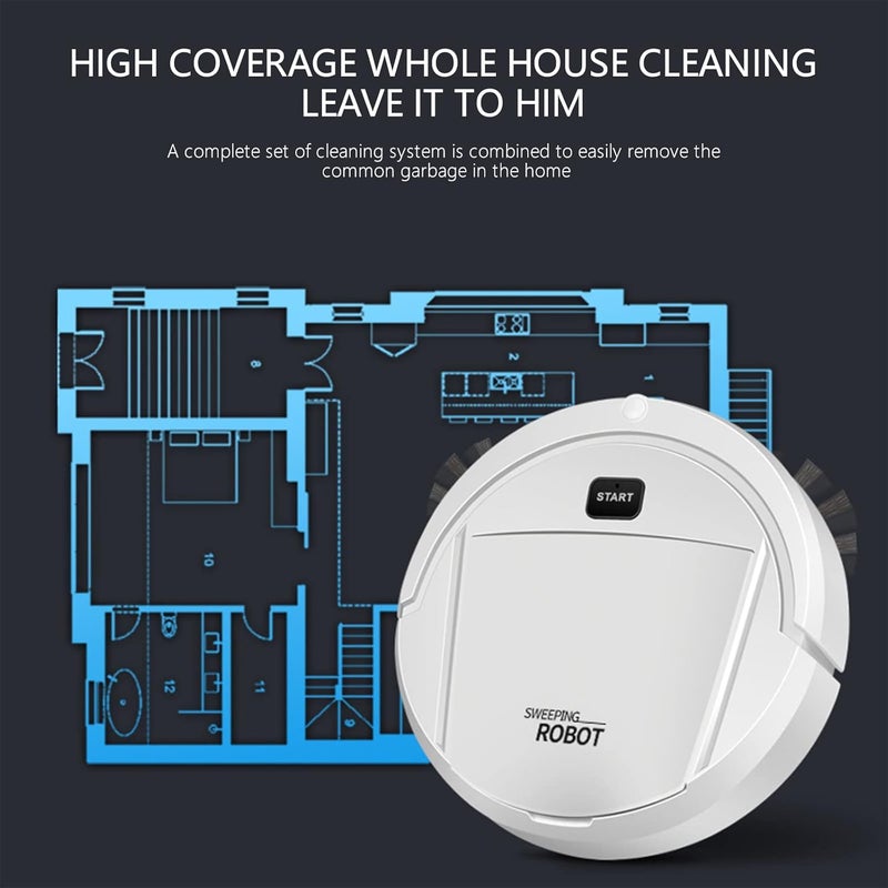 cheekyglo Robot Vacuum Cleaner - Charging Intelligent Sweeping Robot 90 Min Run Time, Automatic Mopping Machine Vacuum Cleaner for Carpet Hardwood Tile Floor (White) - Image 5