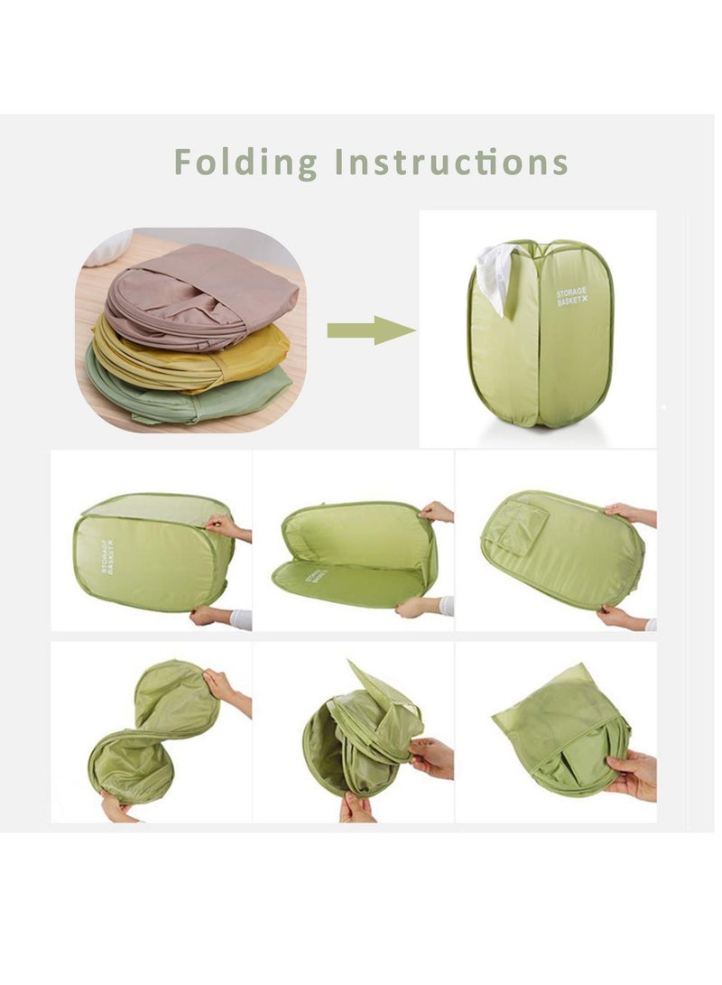 KASTWAVE Collapsible Waterproof Popup Laundry Hamper, Foldable Laundry Baskets with Durable Handles for Kids Girl Boy College Dorm Llaundery Room Storage Travel Camping - Image 3