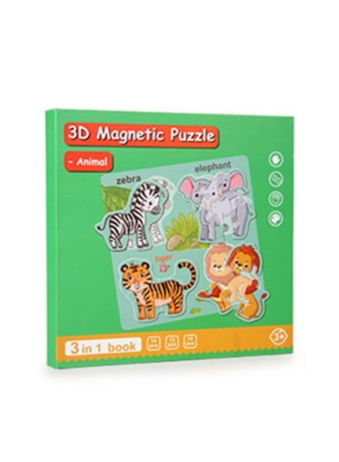 Montessori Magnetic Cardboard Puzzle Book Toys Durable Reusable Paper Puzzles for Visual Cognitive Training Animal - Image 4