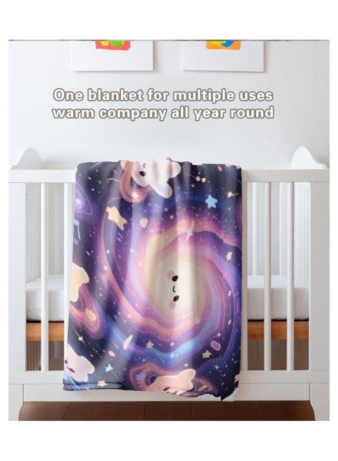 عام بطانية رقيقة من الفانيلا الكرتونية للأطفال أو الطلاب (دافئة ومريحة ومناسبة للنوم والألعاب) 100 سم * 150 سم - Image 1