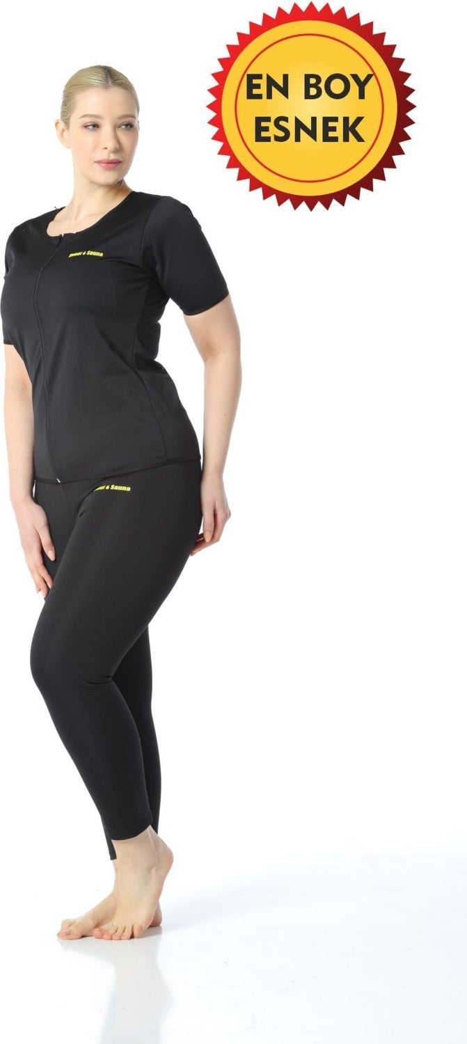 TECHNO 8Q Zippered Sauna Thermal Top and Leggings Double Exercise and Sports Tracksuit - Image 1
