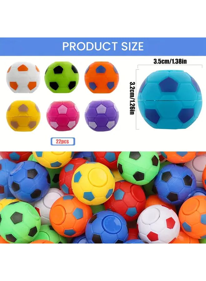 22 قطعة دوّارة قدم كروية ملونة عشوائية - مثالية كجوائز في الفصل أو هدايا حفلات أعياد الميلاد - Image 3