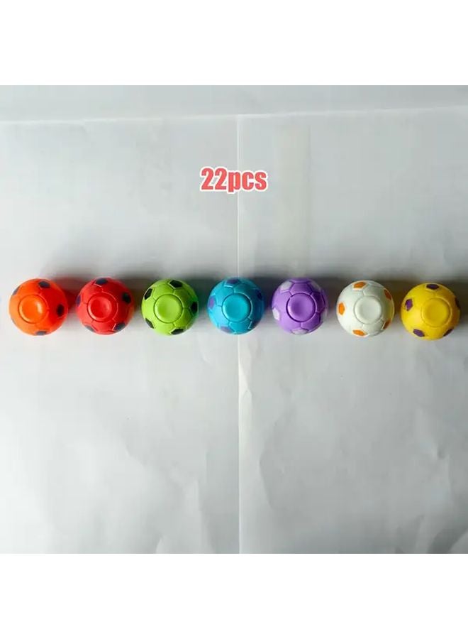 22 قطعة دوّارة قدم كروية ملونة عشوائية - مثالية كجوائز في الفصل أو هدايا حفلات أعياد الميلاد - Image 1