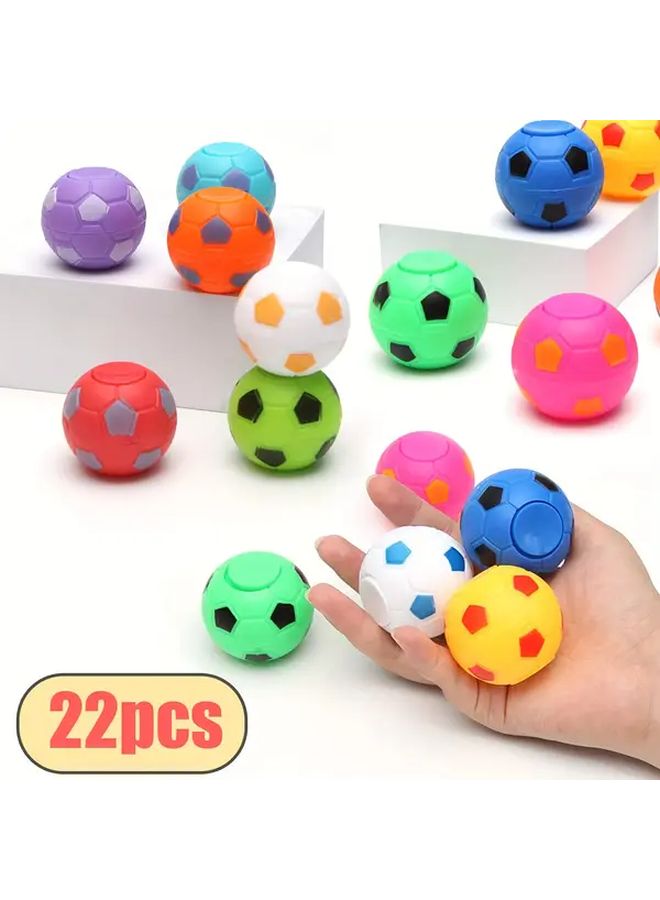 22 قطعة دوّارة قدم كروية ملونة عشوائية - مثالية كجوائز في الفصل أو هدايا حفلات أعياد الميلاد - Image 4