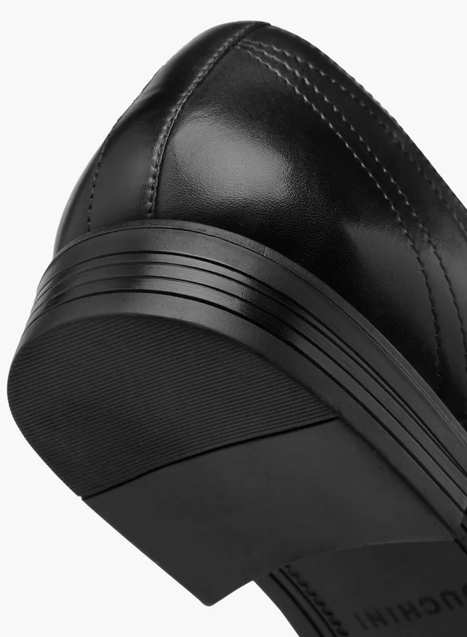 دوتشيني Men's Solid Lace-Up Derby Shoes
