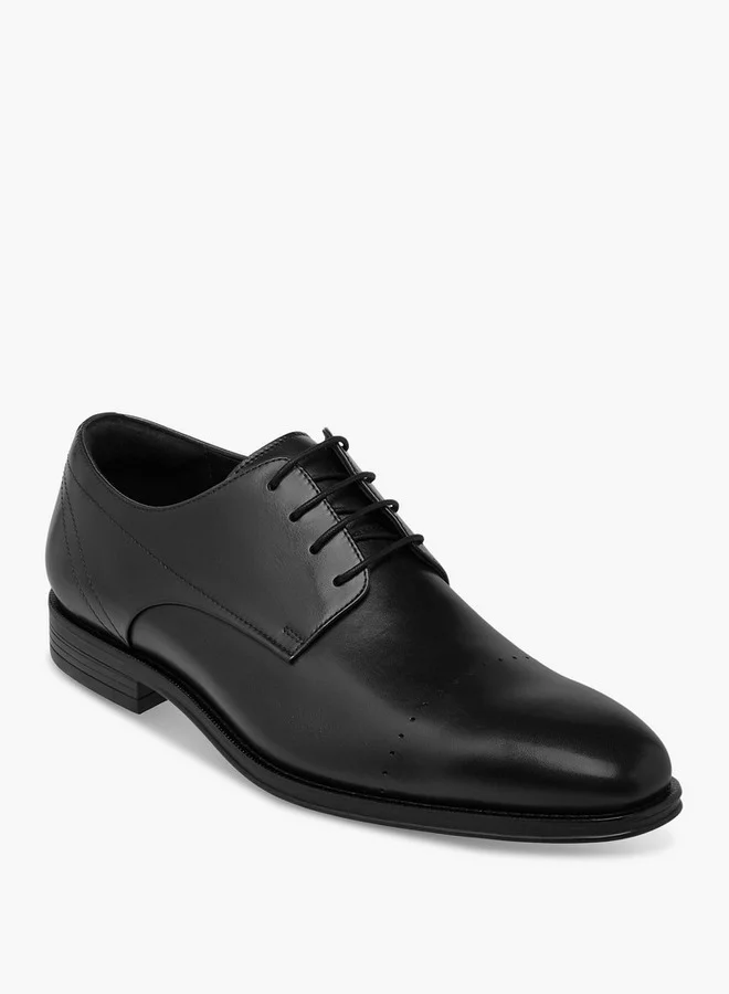 DUCHINI Men's Solid Lace-Up Derby Shoes