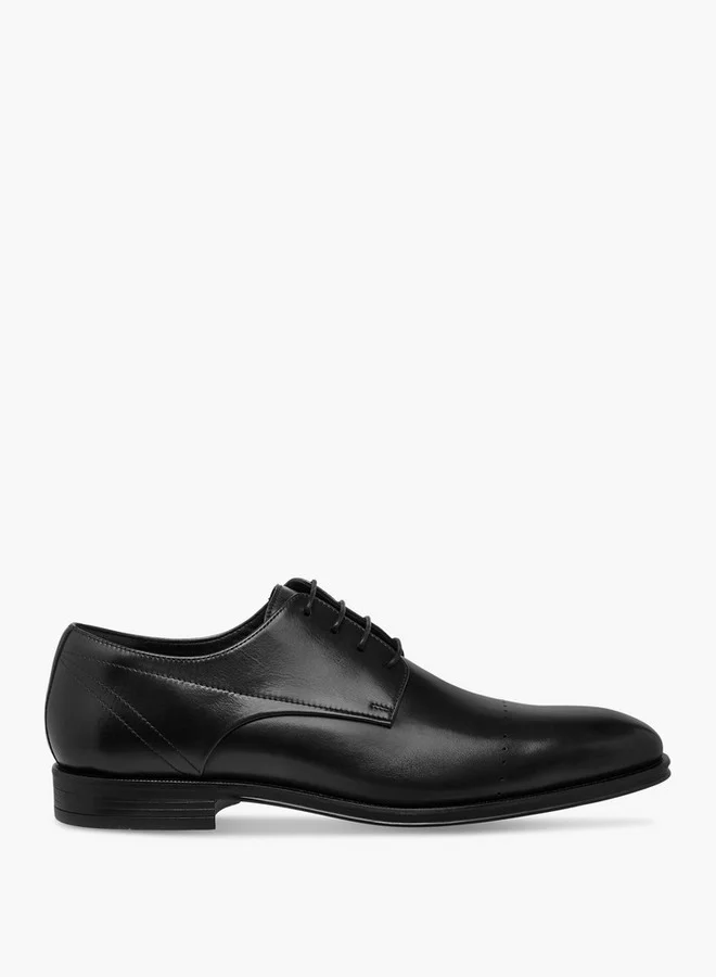 دوتشيني Men's Solid Lace-Up Derby Shoes